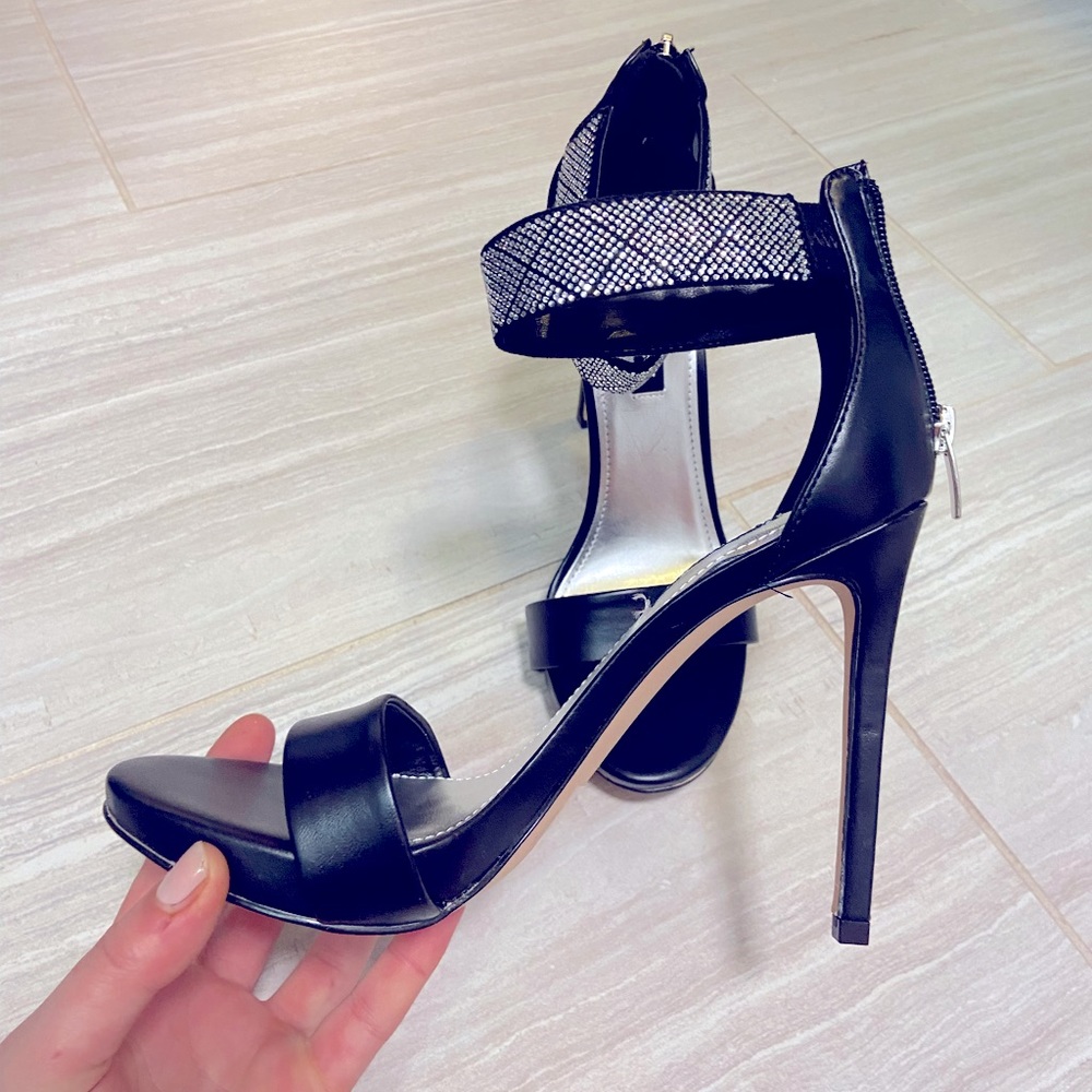 Black & Silver Nine West Heels